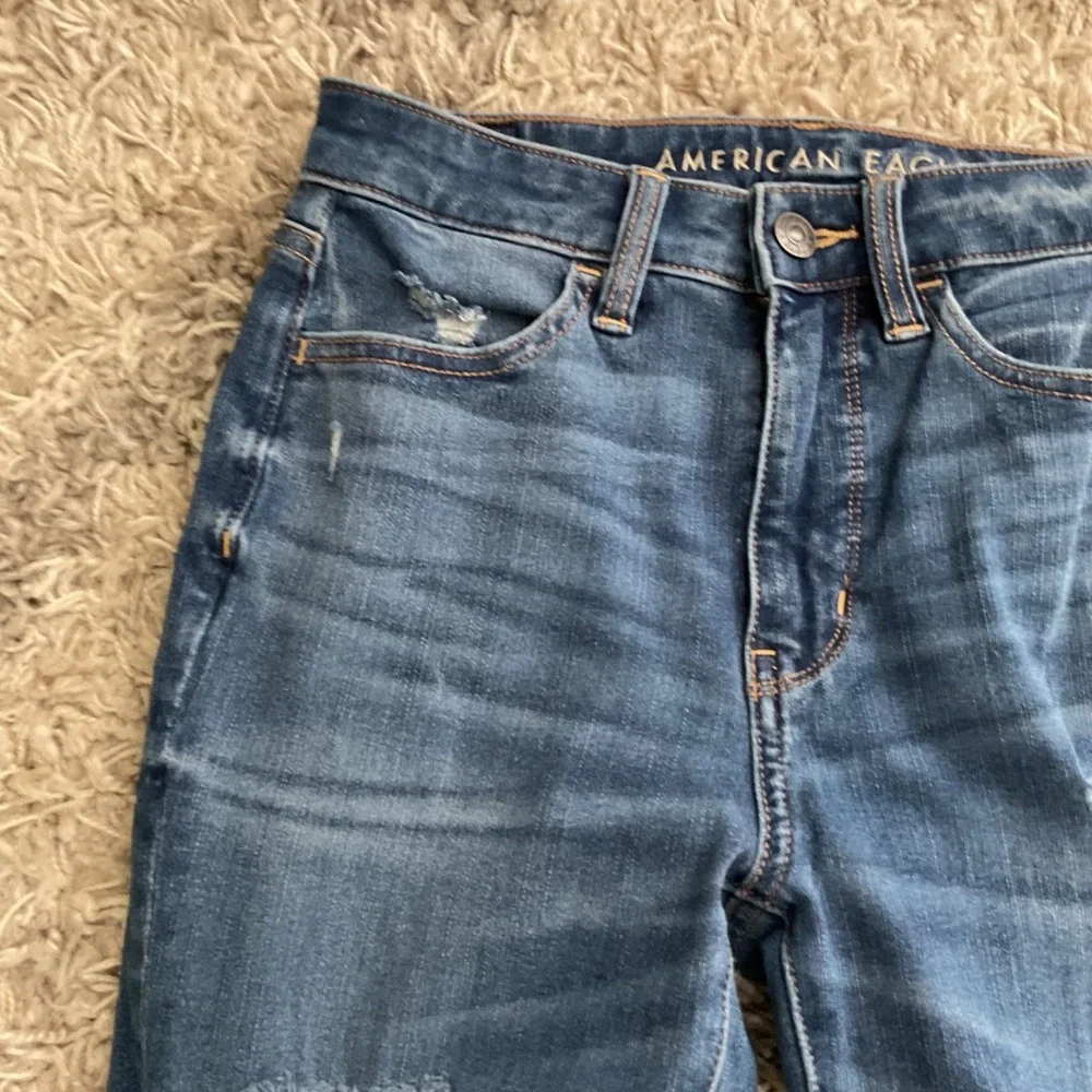 American Eagle Next Level Stretch Distressed Skinny Jeans Blue Size 0 Regular